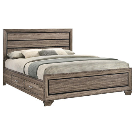 Kauffman Wood California King Storage Panel Bed Washed Taupe - 204190KW