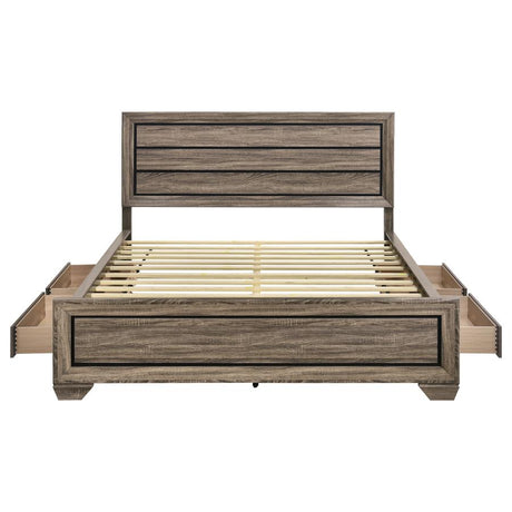 Kauffman Wood California King Storage Panel Bed Washed Taupe - 204190KW