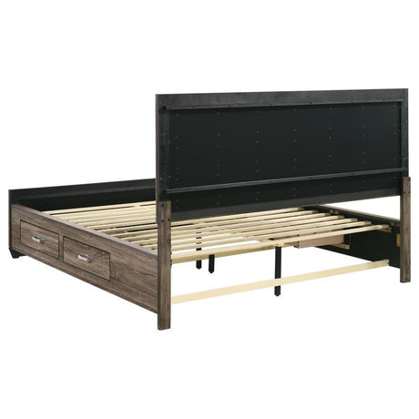 Kauffman Wood California King Storage Panel Bed Washed Taupe - 204190KW