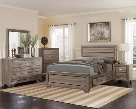 Kauffman Wood California King Storage Panel Bed Washed Taupe - 204190KW