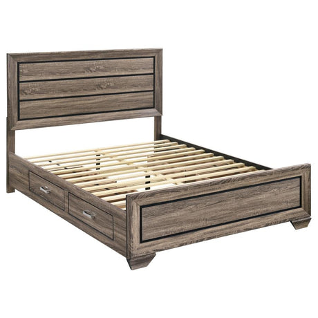 Kauffman Wood Queen Storage Panel Bed Washed Taupe - 204190Q
