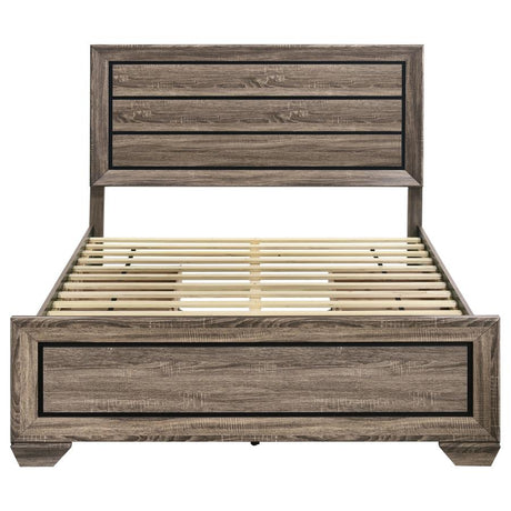 Kauffman Wood Queen Storage Panel Bed Washed Taupe - 204190Q