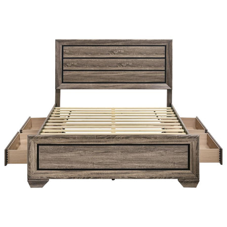 Kauffman Wood Queen Storage Panel Bed Washed Taupe - 204190Q