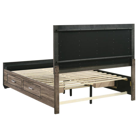 Kauffman Wood Queen Storage Panel Bed Washed Taupe - 204190Q
