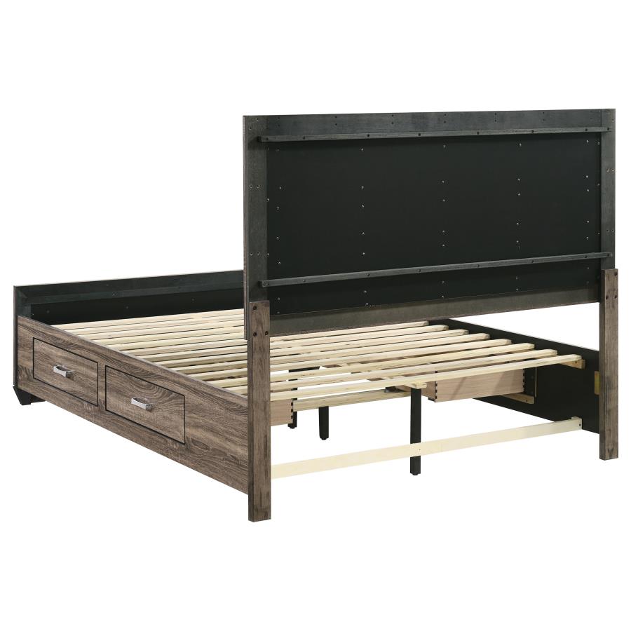 Kauffman Wood Queen Storage Panel Bed Washed Taupe - 204190Q