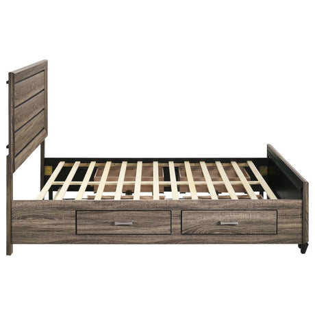 Kauffman Wood Queen Storage Panel Bed Washed Taupe - 204190Q