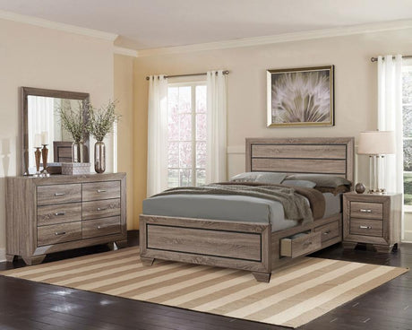 Kauffman Wood Queen Storage Panel Bed Washed Taupe - 204190Q