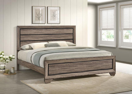 Kauffman Wood Eastern King Panel Bed Washed Taupe - 204191KE