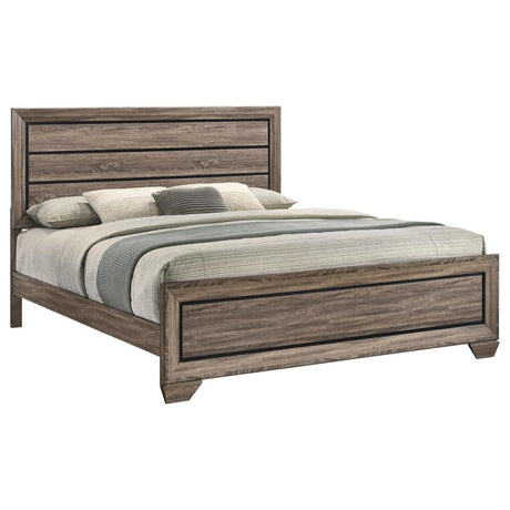 Kauffman Wood Eastern King Panel Bed Washed Taupe - 204191KE