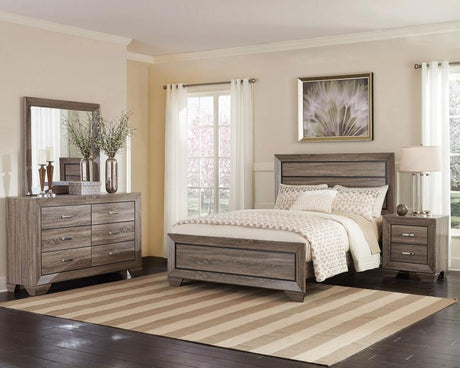 Kauffman Wood Eastern King Panel Bed Washed Taupe - 204191KE