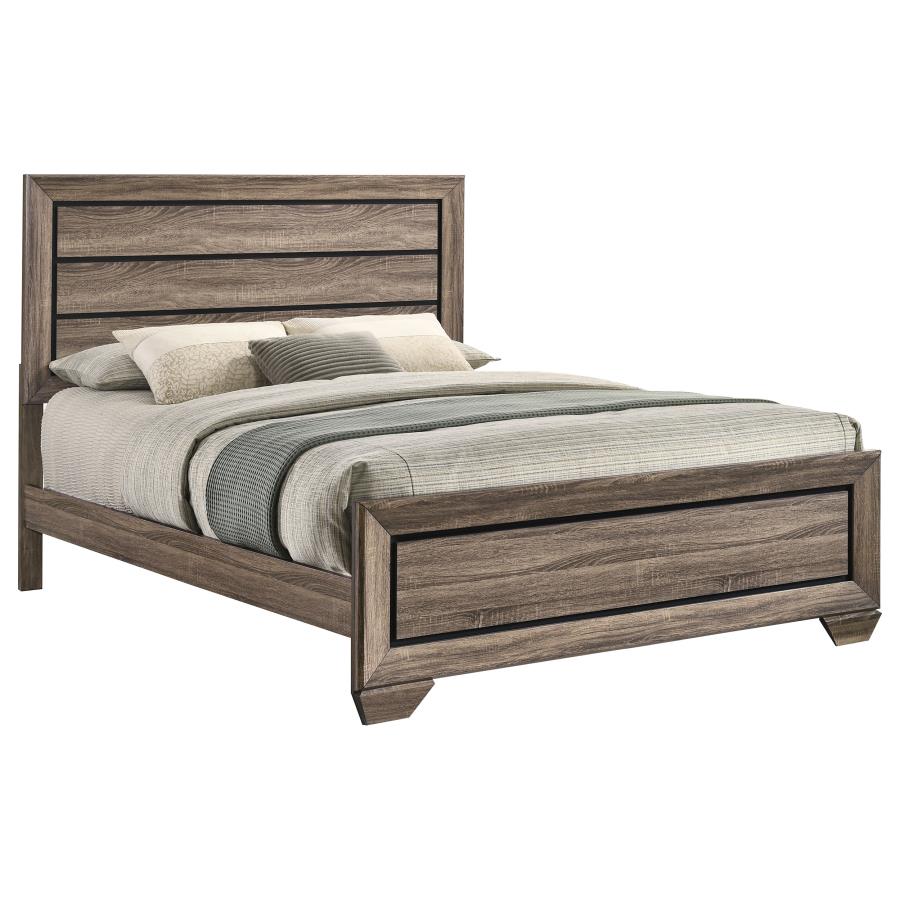 Kauffman Wood Queen Panel Bed Washed Taupe - 204191Q