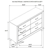 Kauffman 6-drawer Dresser Washed Taupe - 204193