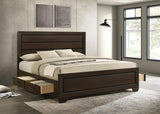 Kauffman Wood Eastern King Storage Panel Bed Dark Cocoa - 204390KE