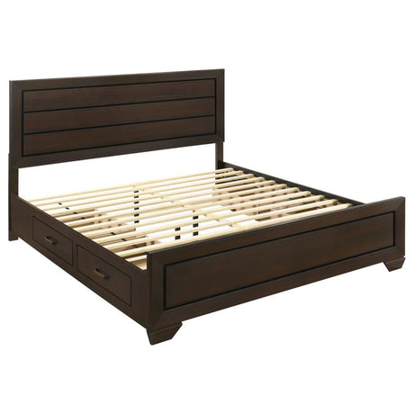 Kauffman Wood Eastern King Storage Panel Bed Dark Cocoa - 204390KE