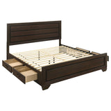 Kauffman Wood Eastern King Storage Panel Bed Dark Cocoa - 204390KE