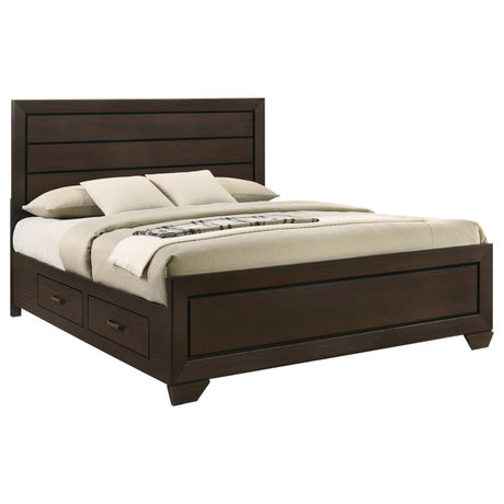 Kauffman Wood Eastern King Storage Panel Bed Dark Cocoa - 204390KE