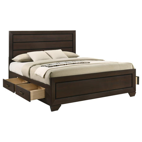 Kauffman Wood Eastern King Storage Panel Bed Dark Cocoa - 204390KE