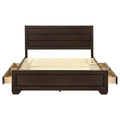 Kauffman Wood Eastern King Storage Panel Bed Dark Cocoa - 204390KE