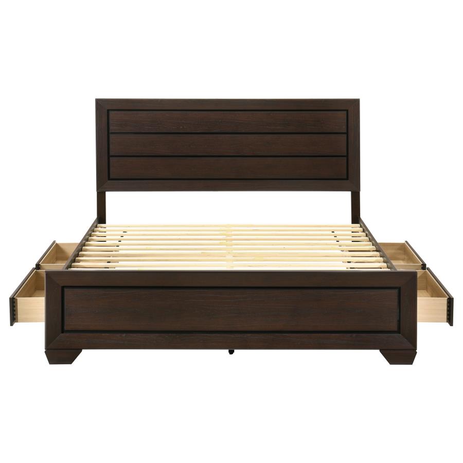 Kauffman Wood Eastern King Storage Panel Bed Dark Cocoa - 204390KE