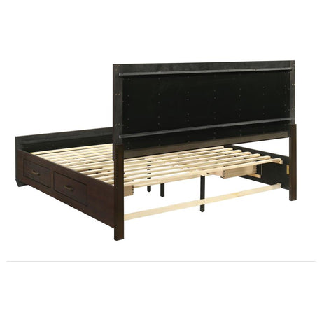 Kauffman Wood Eastern King Storage Panel Bed Dark Cocoa - 204390KE