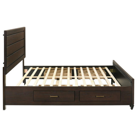 Kauffman Wood Eastern King Storage Panel Bed Dark Cocoa - 204390KE