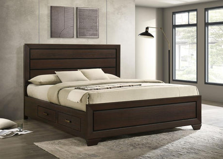 Kauffman Wood California King Storage Panel Bed Dark Cocoa - 204390KW