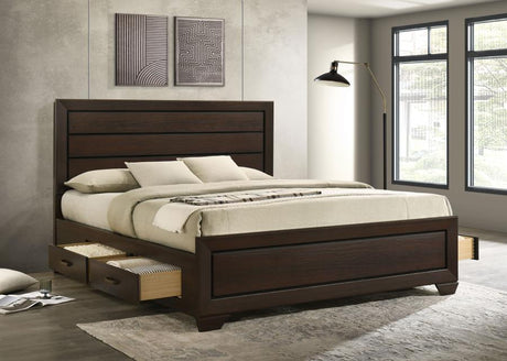Kauffman Wood California King Storage Panel Bed Dark Cocoa - 204390KW