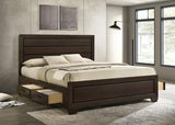 Kauffman Wood California King Storage Panel Bed Dark Cocoa - 204390KW