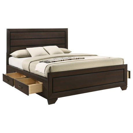 Kauffman Wood California King Storage Panel Bed Dark Cocoa - 204390KW