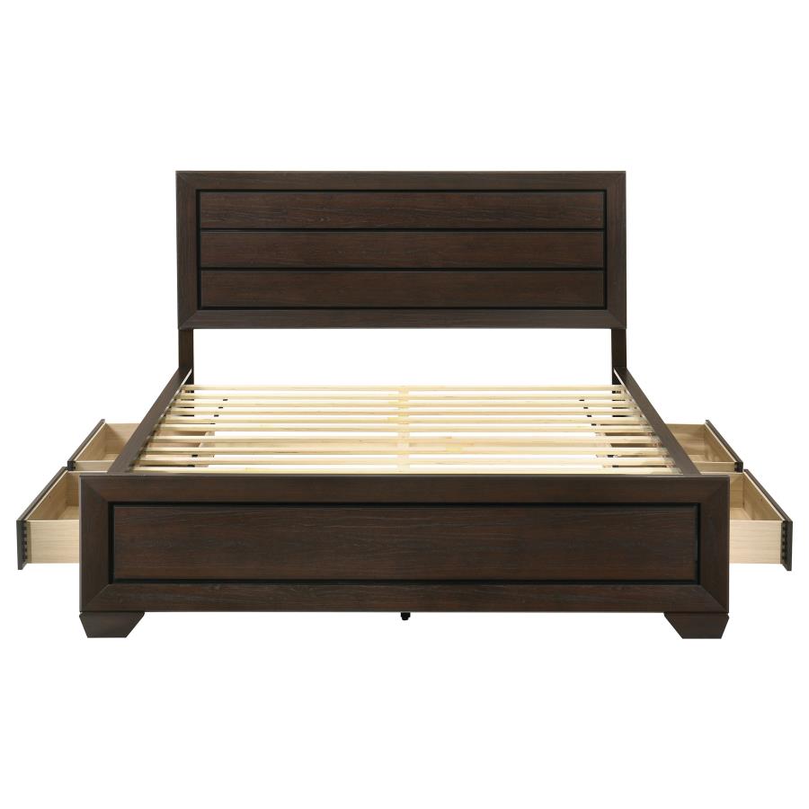 Kauffman Wood California King Storage Panel Bed Dark Cocoa - 204390KW