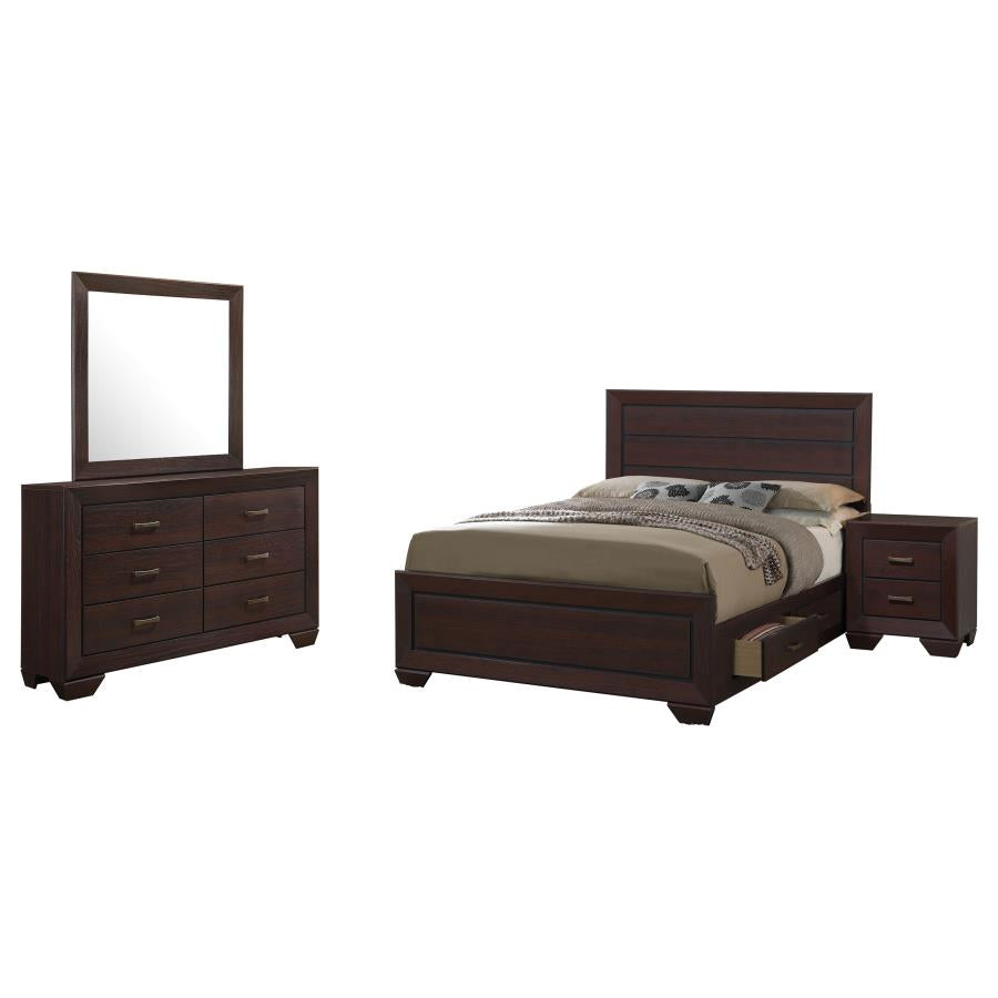 Kauffman 4-piece Queen Bedroom Set Dark Cocoa - 204390Q-S4