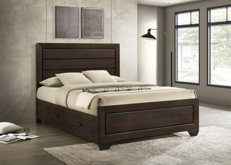 Kauffman Wood Queen Storage Panel Bed Dark Cocoa - 204390Q