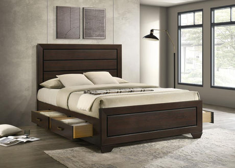 Kauffman Wood Queen Storage Panel Bed Dark Cocoa - 204390Q