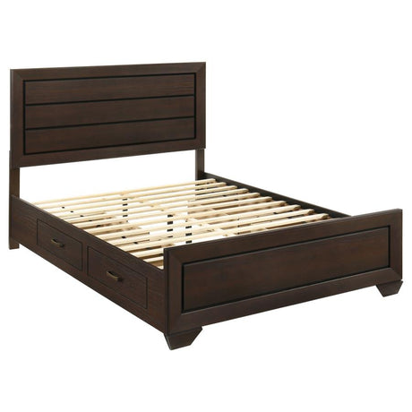 Kauffman Wood Queen Storage Panel Bed Dark Cocoa - 204390Q