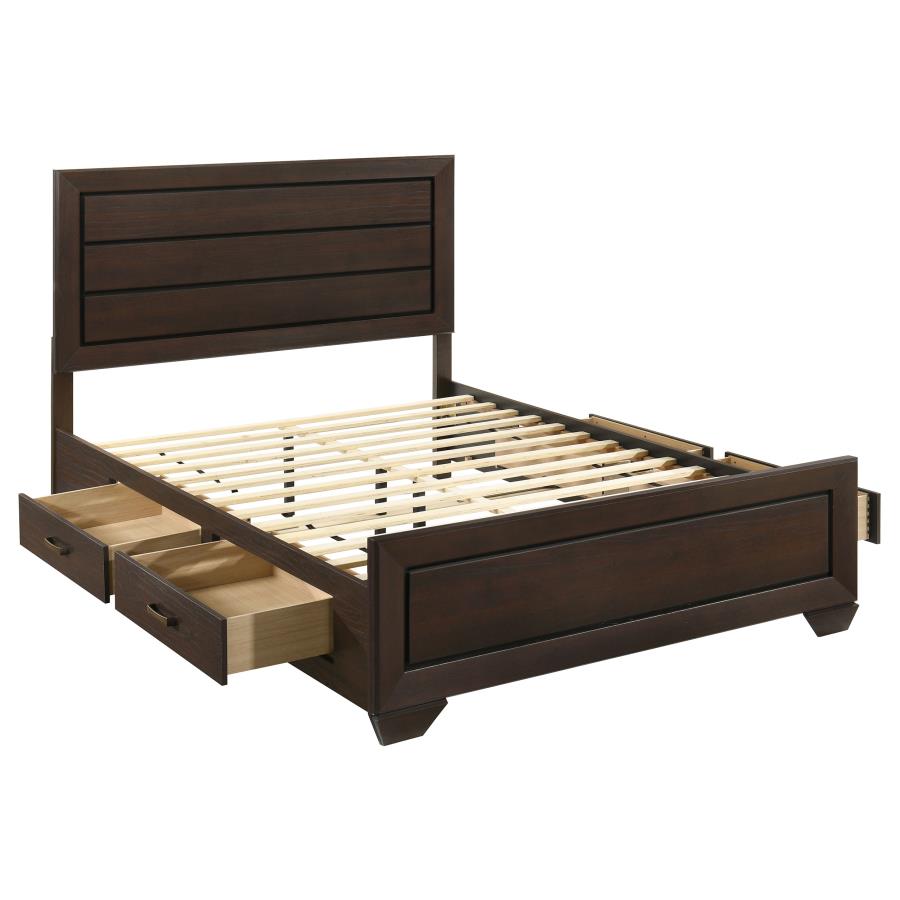 Kauffman Wood Queen Storage Panel Bed Dark Cocoa - 204390Q