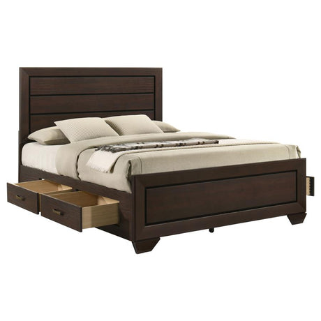 Kauffman Wood Queen Storage Panel Bed Dark Cocoa - 204390Q