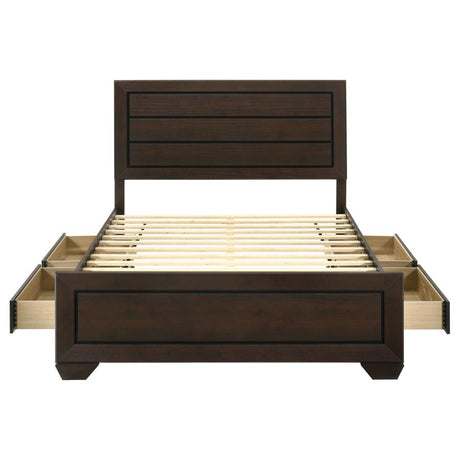 Kauffman Wood Queen Storage Panel Bed Dark Cocoa - 204390Q