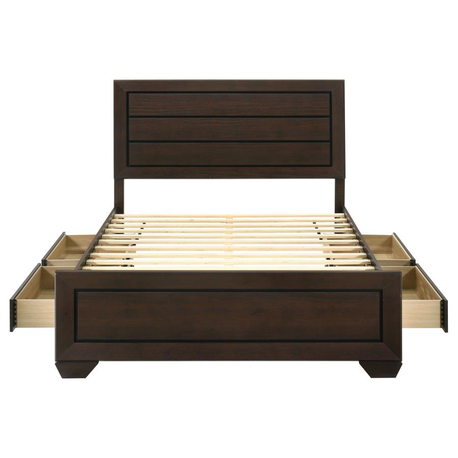 Kauffman Wood Queen Storage Panel Bed Dark Cocoa - 204390Q