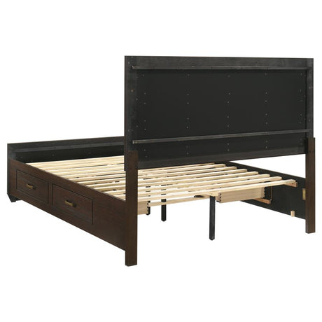 Kauffman Wood Queen Storage Panel Bed Dark Cocoa - 204390Q