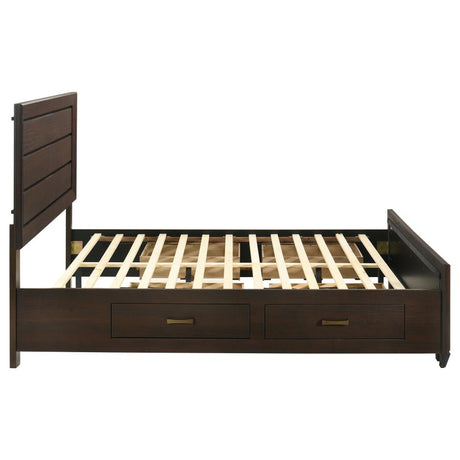Kauffman Wood Queen Storage Panel Bed Dark Cocoa - 204390Q
