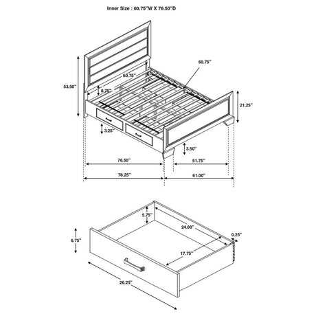 Kauffman Wood Queen Storage Panel Bed Dark Cocoa - 204390Q
