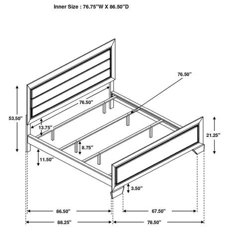 Kauffman Wood California King Panel Bed Dark Cocoa - 204391KW