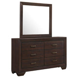 Kauffman 6-drawer Dresser with Mirror Dark Cocoa - 204393M