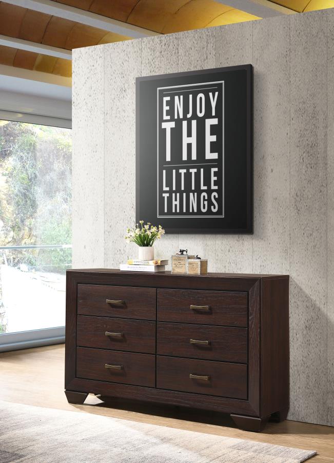 Kauffman 6-drawer Dresser Dark Cocoa - 204393