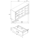 Kauffman 6-drawer Dresser Dark Cocoa - 204393