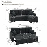 Sleeper Sectional With Pull Out Bed, Reversible Chaise