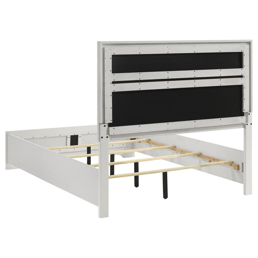 Miranda 54-inch Upholstered Full Panel Bed White - 205110F