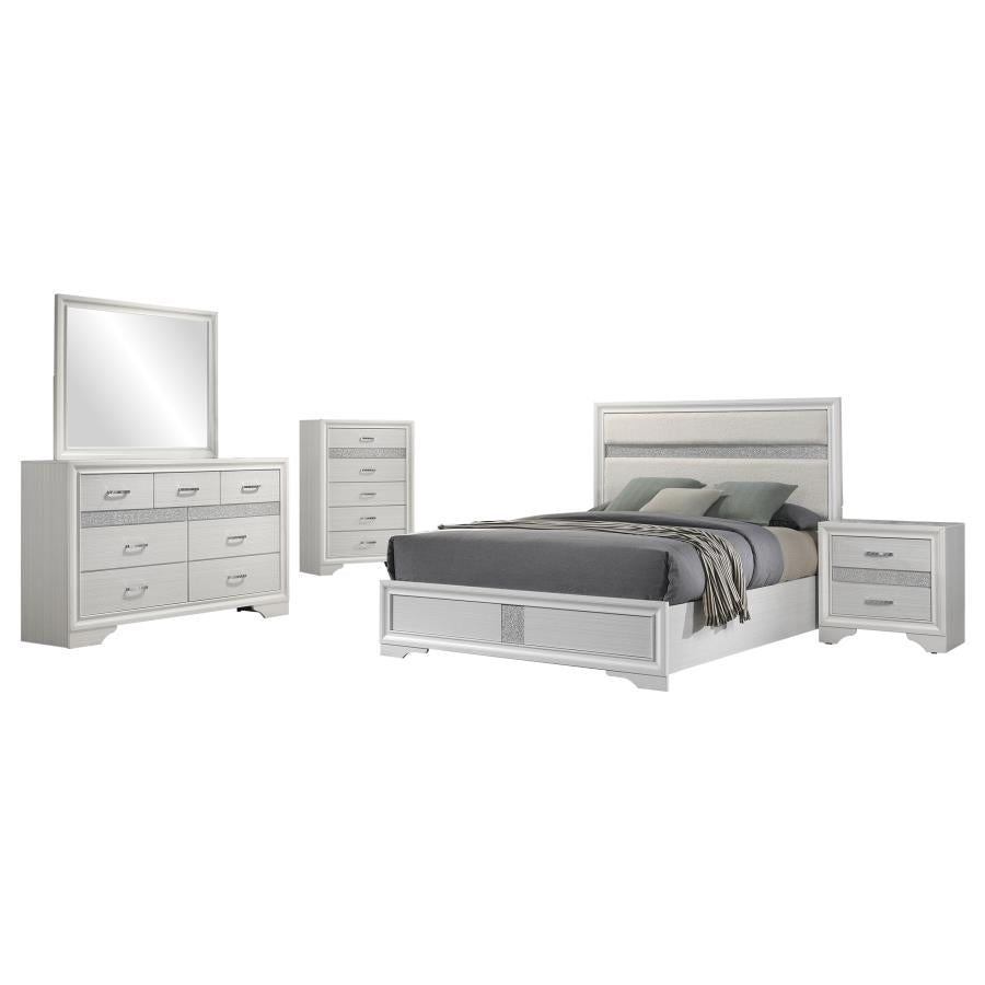 Miranda 5-piece Eastern King Bedroom Set White - 205110KE-S5
