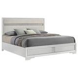 Miranda 54-inch Upholstered Eastern King Panel Bed White - 205110KE