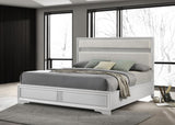 Miranda 54-inch Upholstered California King Panel Bed White - 205110KW